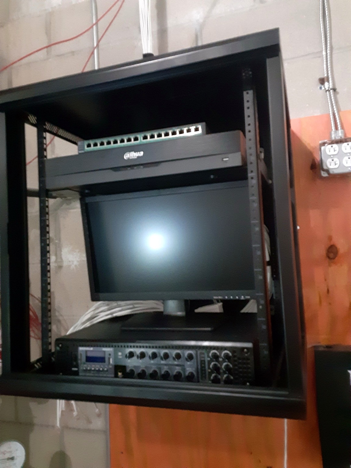Professional NVR and low-voltage equipment rack installation
