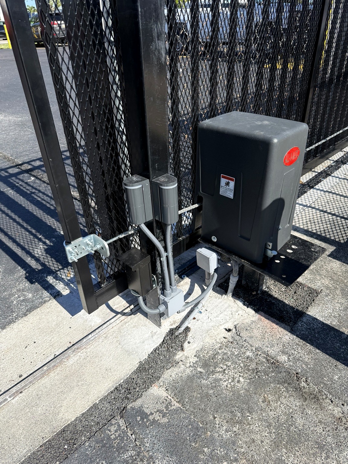 Commercial LiftMaster sliding gate operator installation